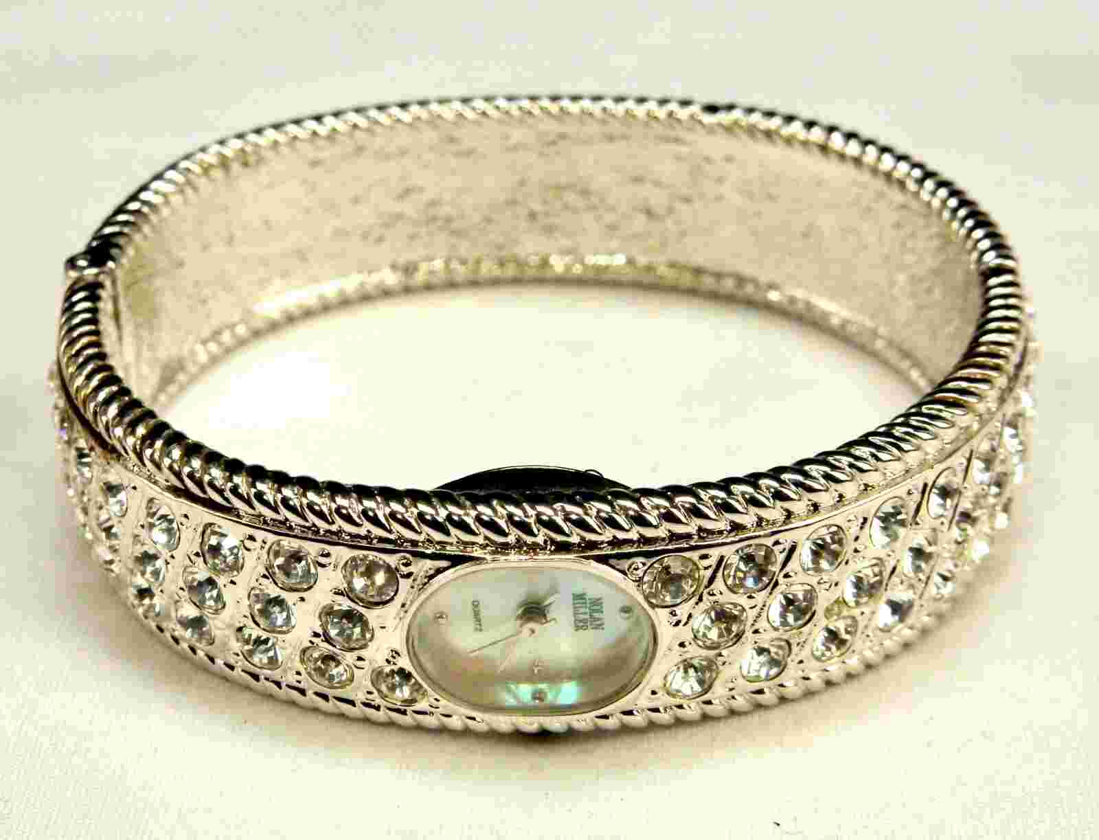 Nolan Miller Ladies' Bangle Watch, Cubic Zirconia, Japanese Quartz JWL-015