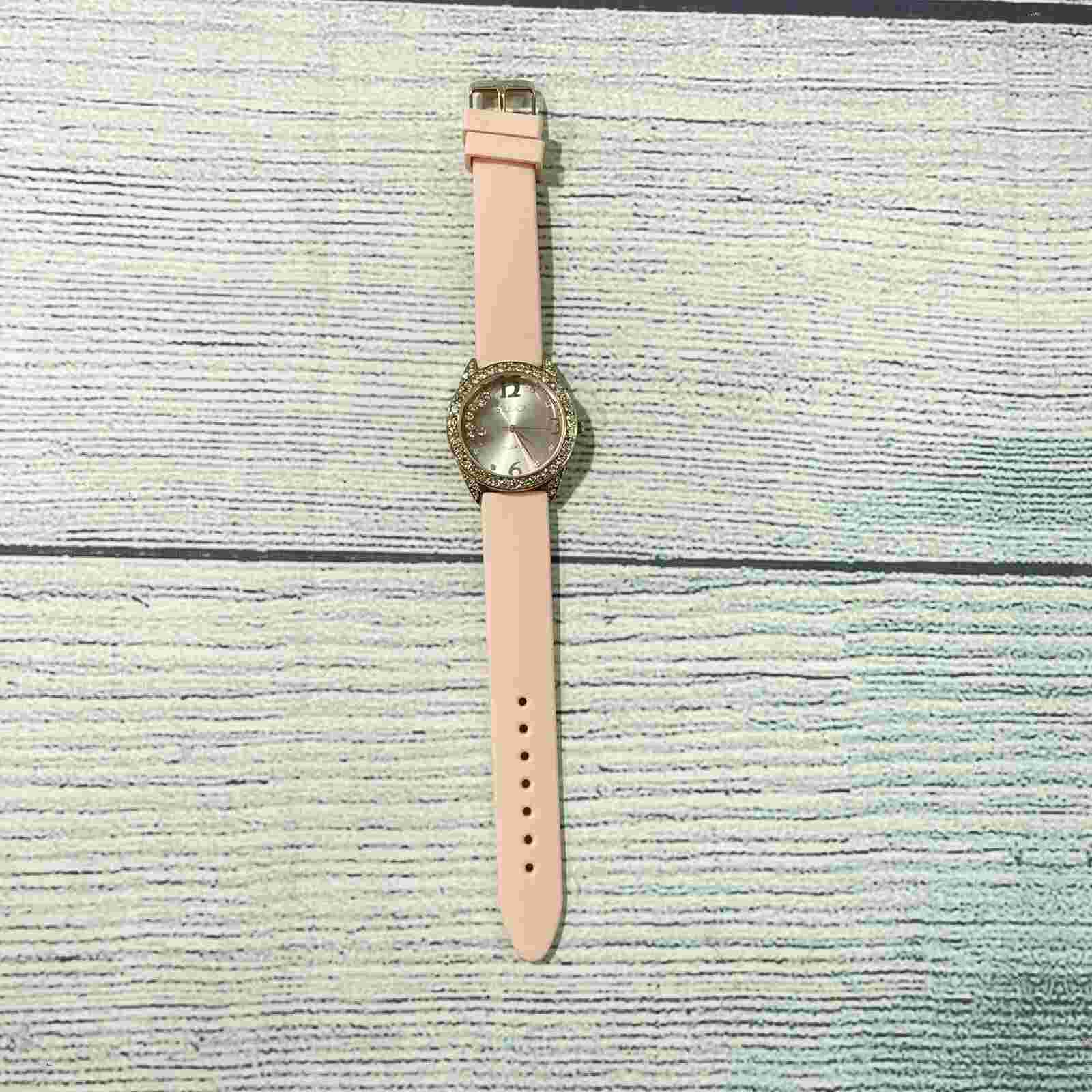 Studio Time Quartz Women’s Pink Rhinestone Wrist Watch Base Metal Bezel