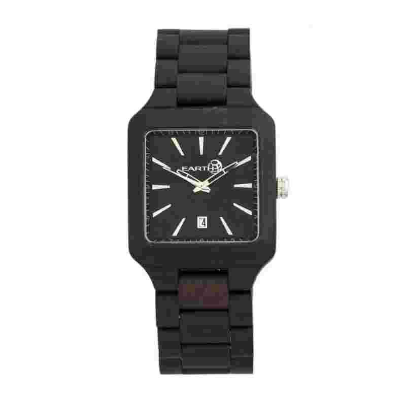 Wood Watch Mens Earth Full Warranty Japan Quartz Date NEW IN BOX