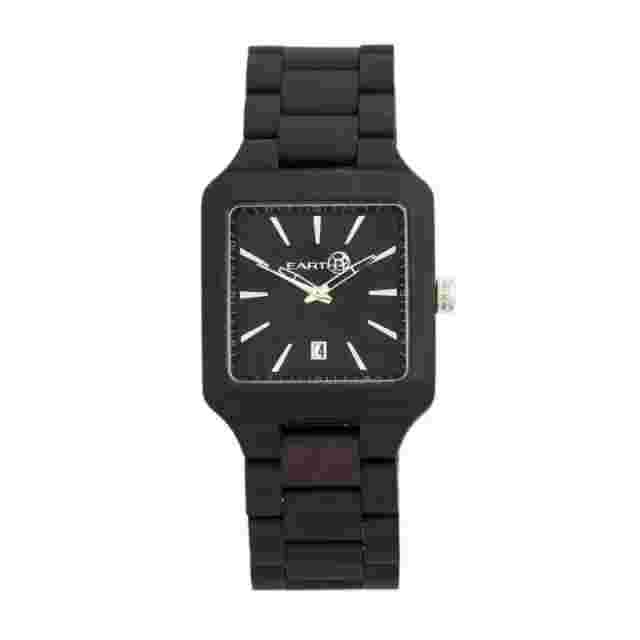 Wood Watch Mens Earth Full Warranty Japan Quartz Date NEW IN BOX