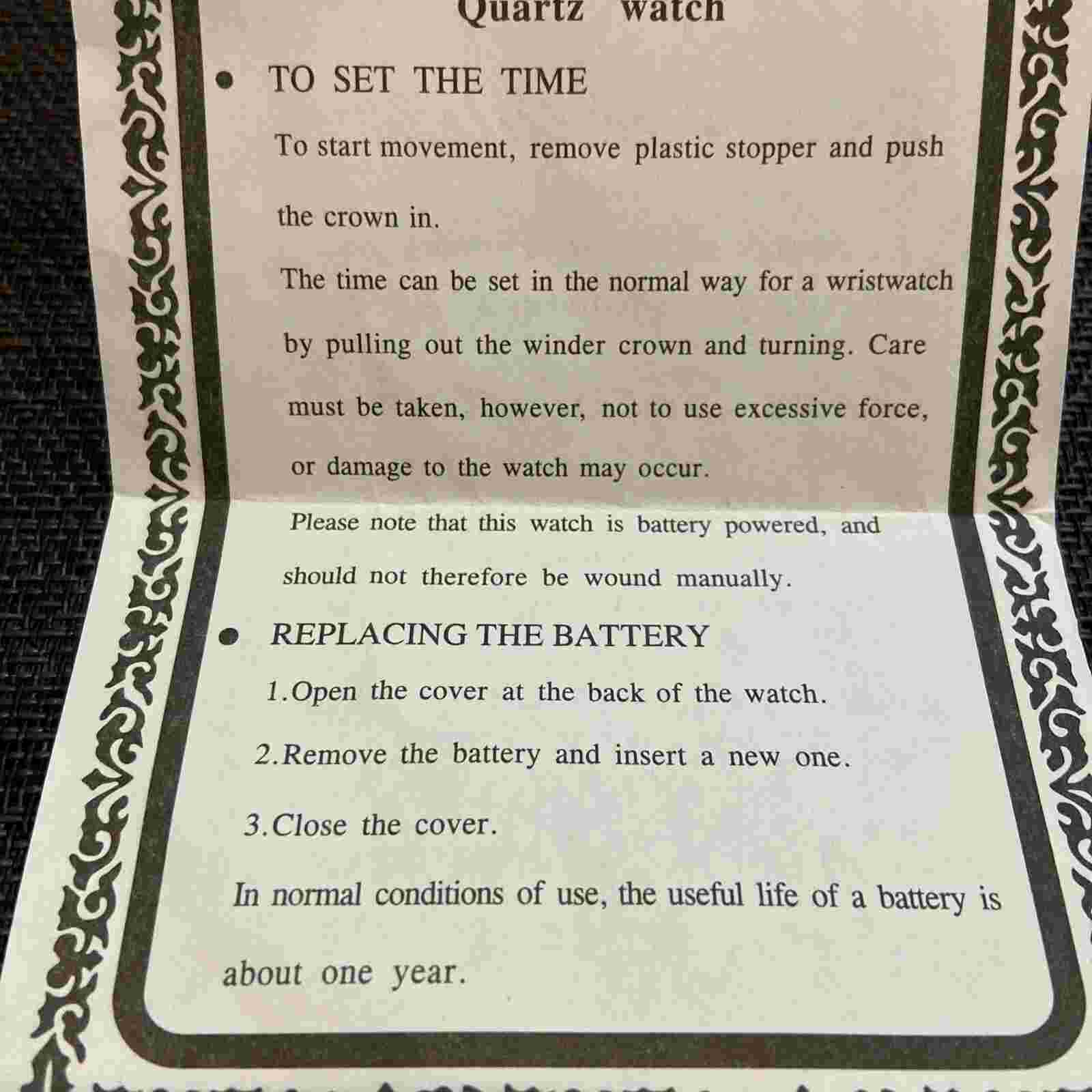 Vintage Men’s Fondini Quartz Watch(Needs Battery )