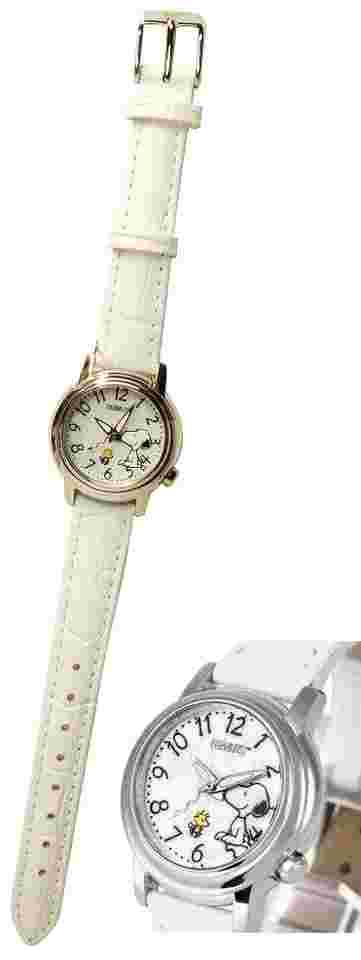SNOOPY Quartz Watch  Japanese Movemen Stainless Steel Faux Leather Band 14mm