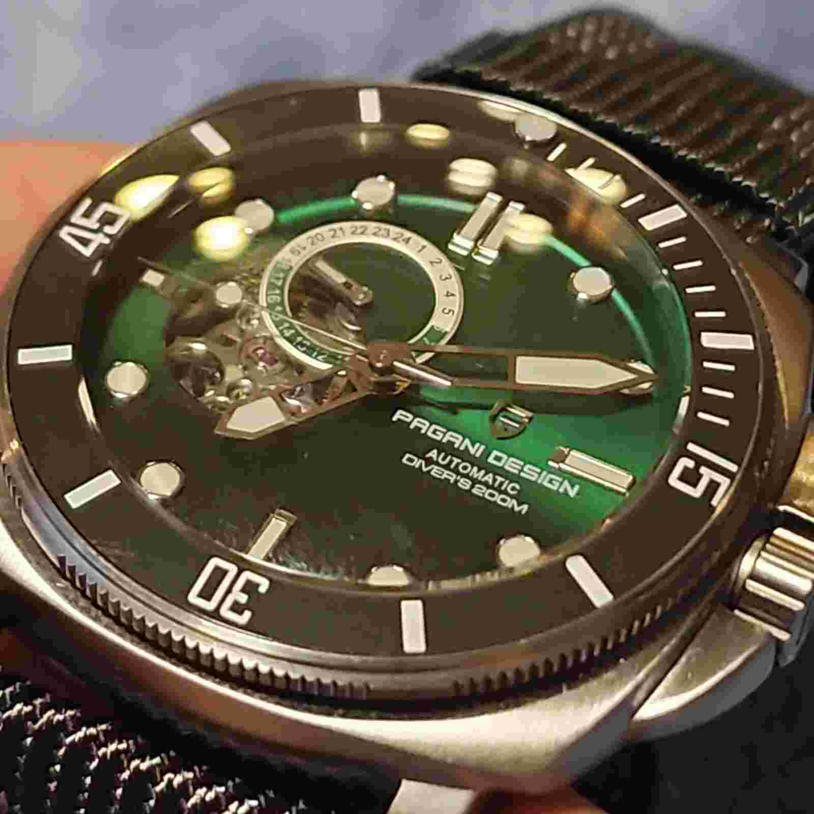 PAGANI Luxury Divers Men's Mechanical Watch Fashion Sapphire 200M Waterproof
