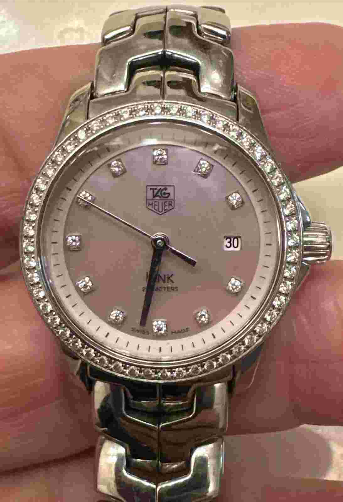TAG Heuer Link Pink Mother of Pearl Women's Watch - WJF131E.BA0572