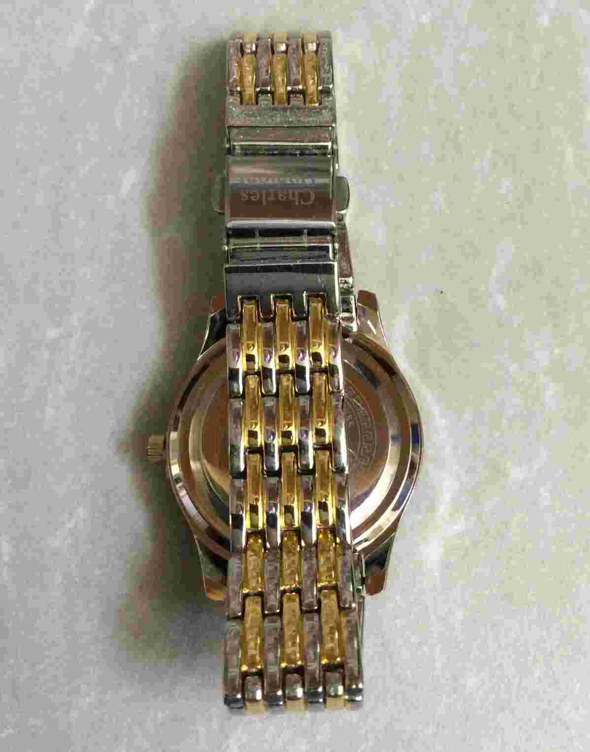 Charles Dumont Paris Women's Watch Round Silver Dial on Two Tone Band New Item!