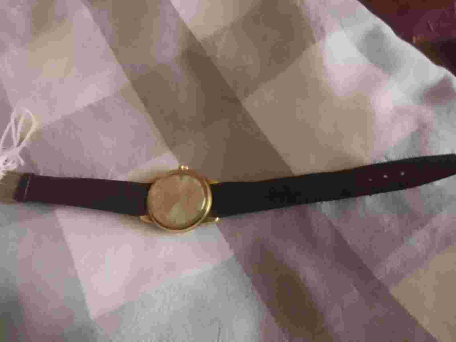 Men’s Vintage Mudu Doublematic Sword Hands Date Function Gold Plated Watch