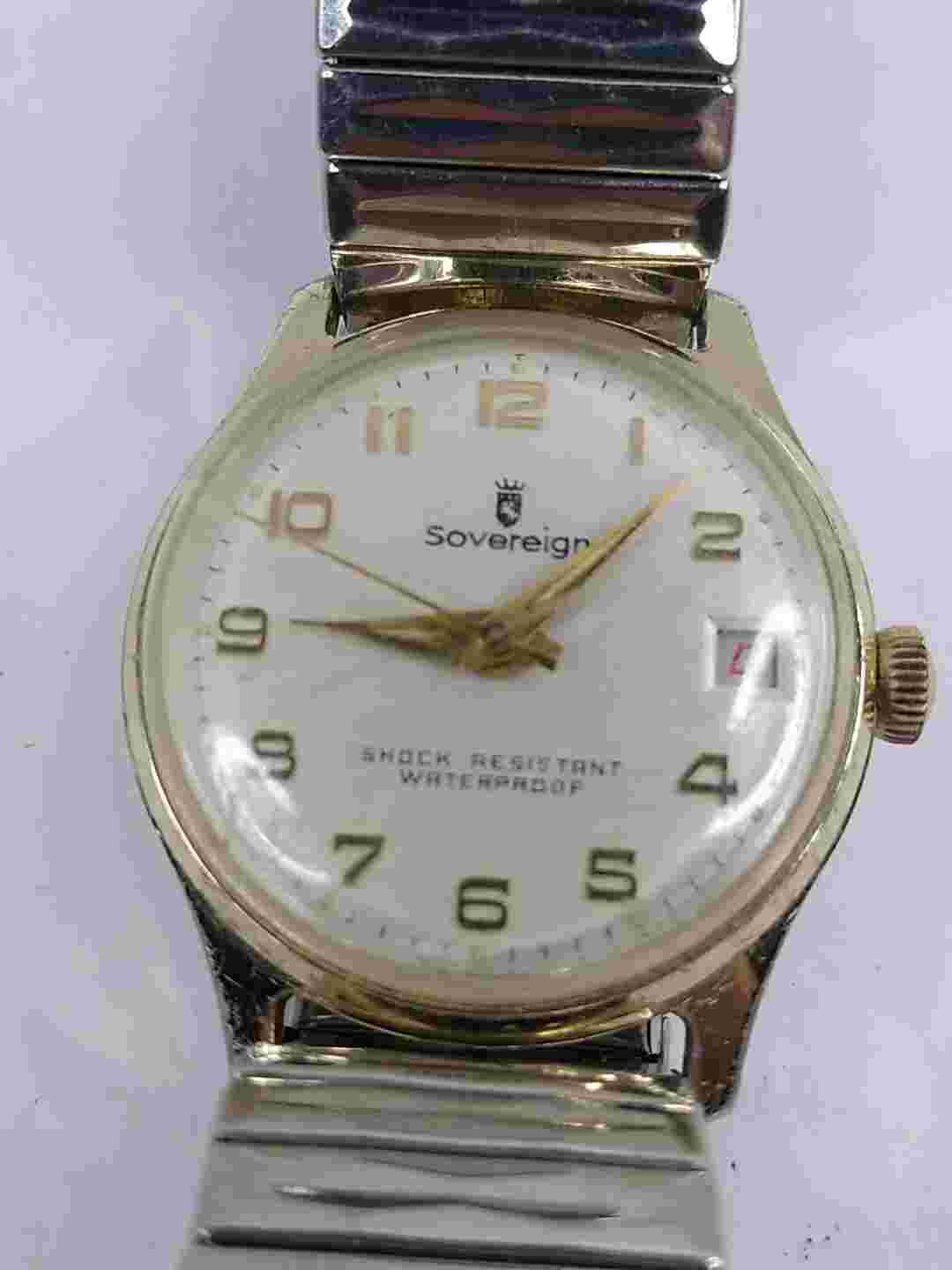 Vintage Sovereign Shock Protected Waterproof Swiss Watch Working