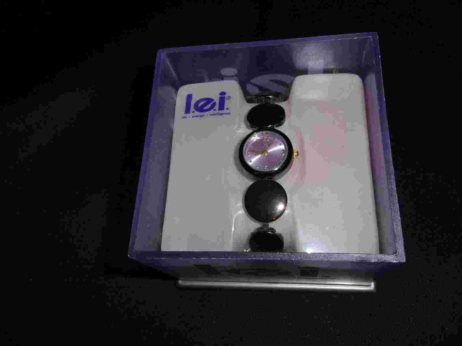 l.e.i. Quartz Watch  Black Chrome USA Movement New