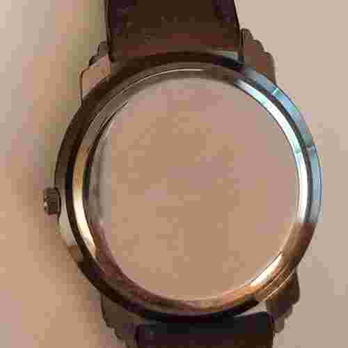 Vtg American Eagle Men's Black Dial Brown Leather Strap Wrist Watch 1 1/2" Dial