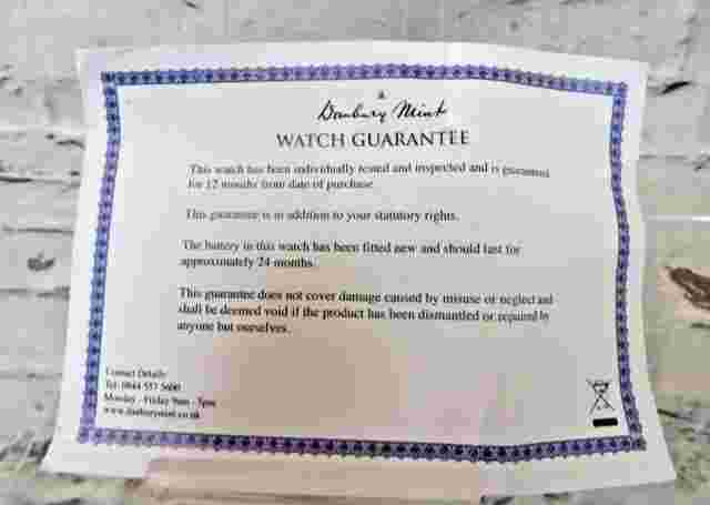 Danbury Mint Cherry Blossom  Stretch  Watch In Original Box With COA