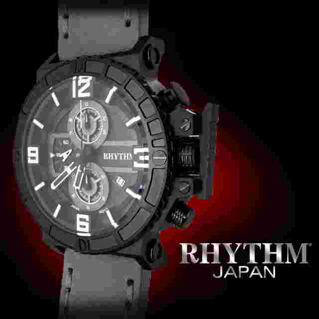 Rhythm I1401I03 Men's Chronograph Watch 45.5x53.5mm Stainless Steel Case 10 ATM