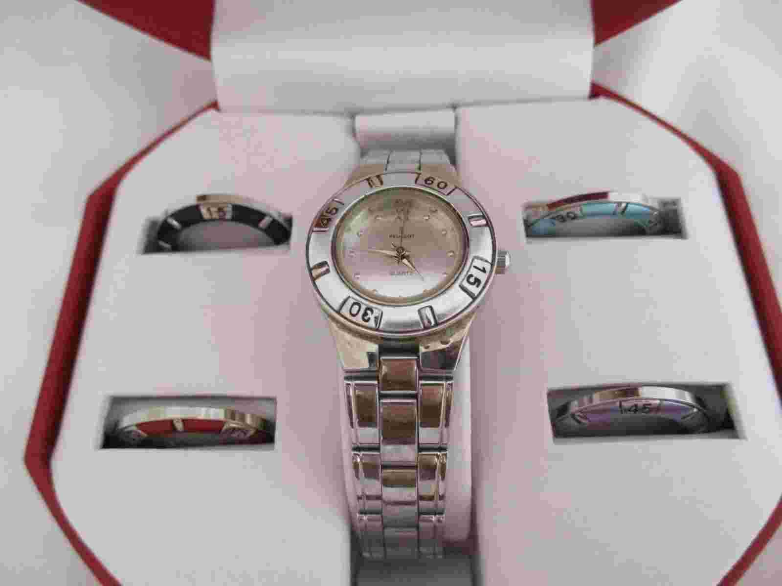 Peugeot Analog Wristwatch Silver Tone Stainless Steel Band In The Box