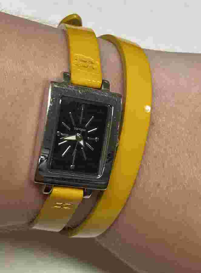 Women’s TOKYObay Watch Double Wrap Around Yellow Leather Band New Battery