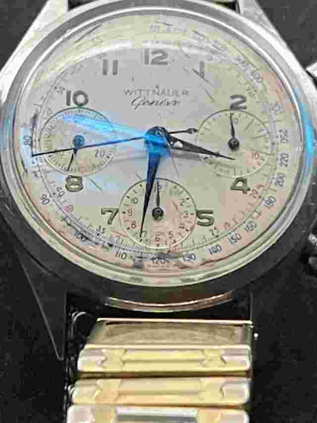 vintage Men,s wittnauer chronograph wrist steele watch