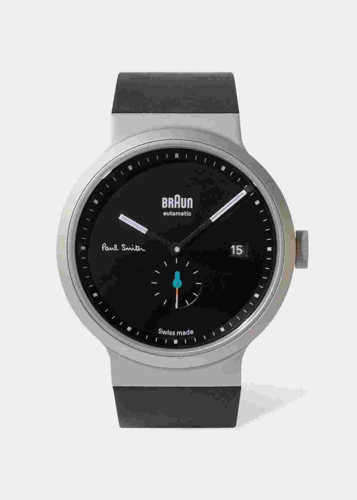 New Paul Smith Swiss Made Watch Ltd Edition Braun Black Automatic Artist Stripe