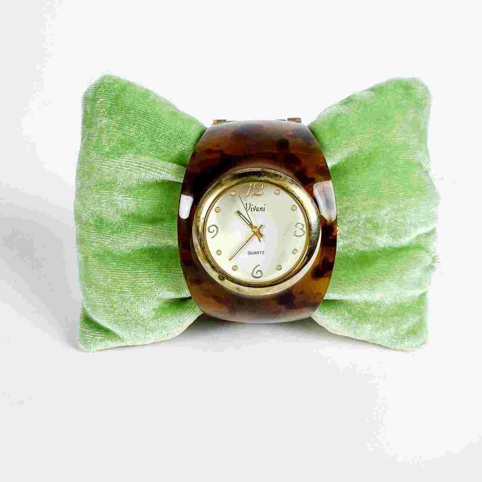 Vintage 90s y2k Vivani cuff watch bracelet tortoise shell gold