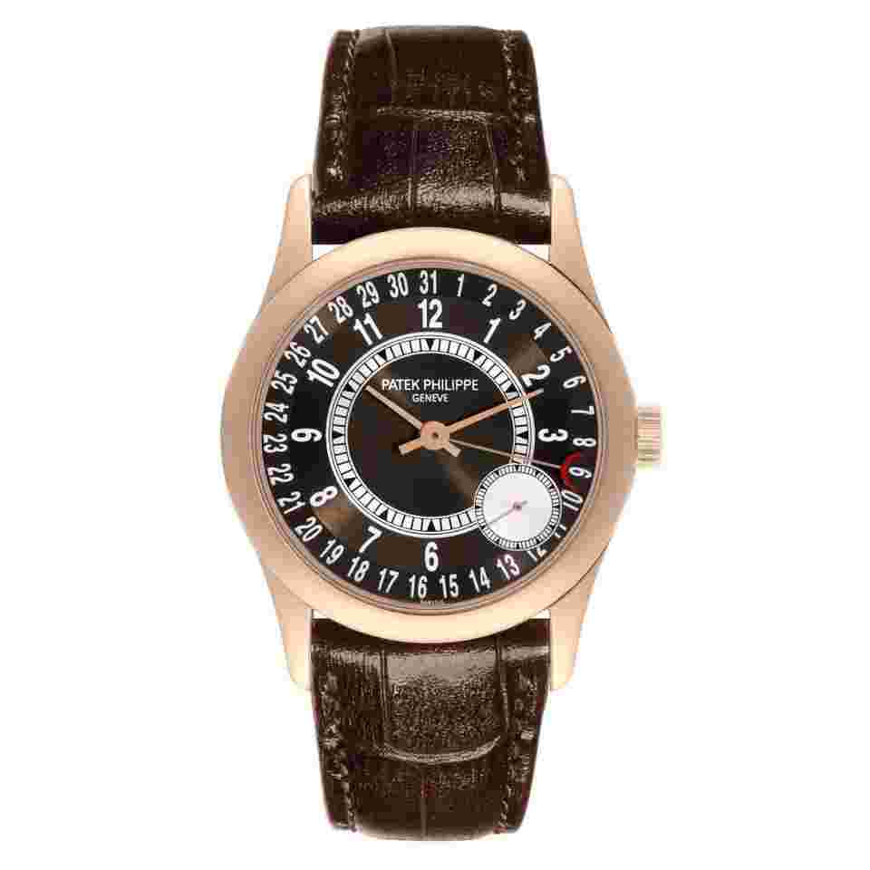 Patek Philippe Calatrava Rose Gold Brown Dial Mens Watch 6000R Box Papers