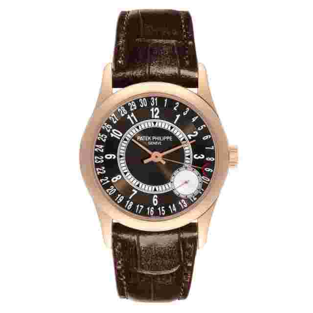 Patek Philippe Calatrava Rose Gold Brown Dial Mens Watch 6000R Box Papers