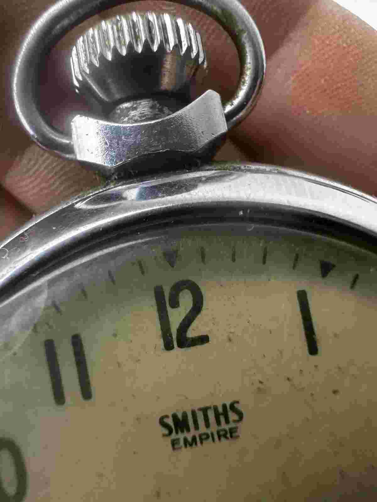 White METAL Smiths Empire CASED CYLINDER POCKET WATCH IN Available Worldwide