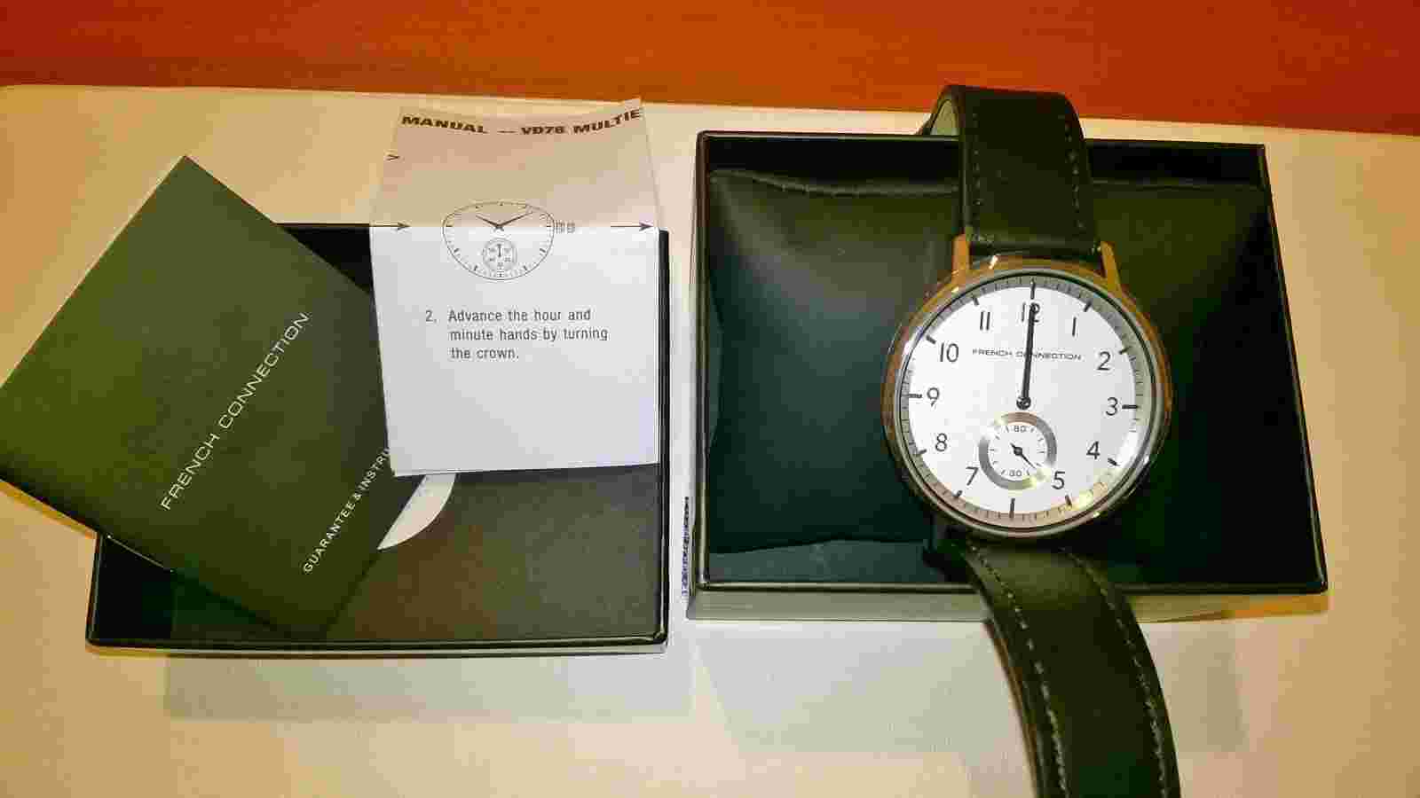 BNWB FCUK Mens Finnegan Black & Silver Watch French Connection - Perfect Gift