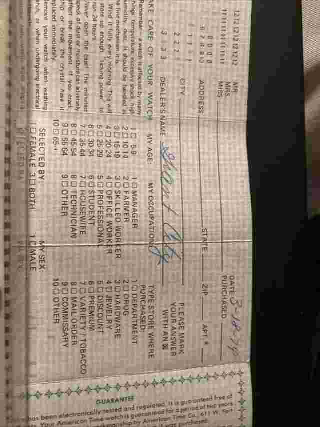 Vintage 70's  American Heritage Watch, Chalet In Box