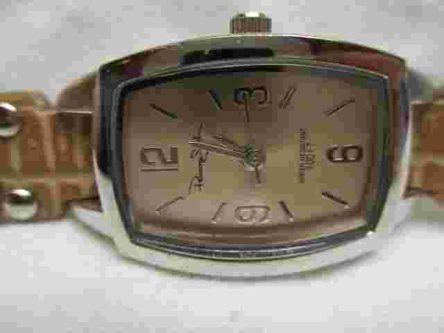 Panama Jack Women's Brown & Silver Toned Wristwatch w/ Adjustable Buckle Band