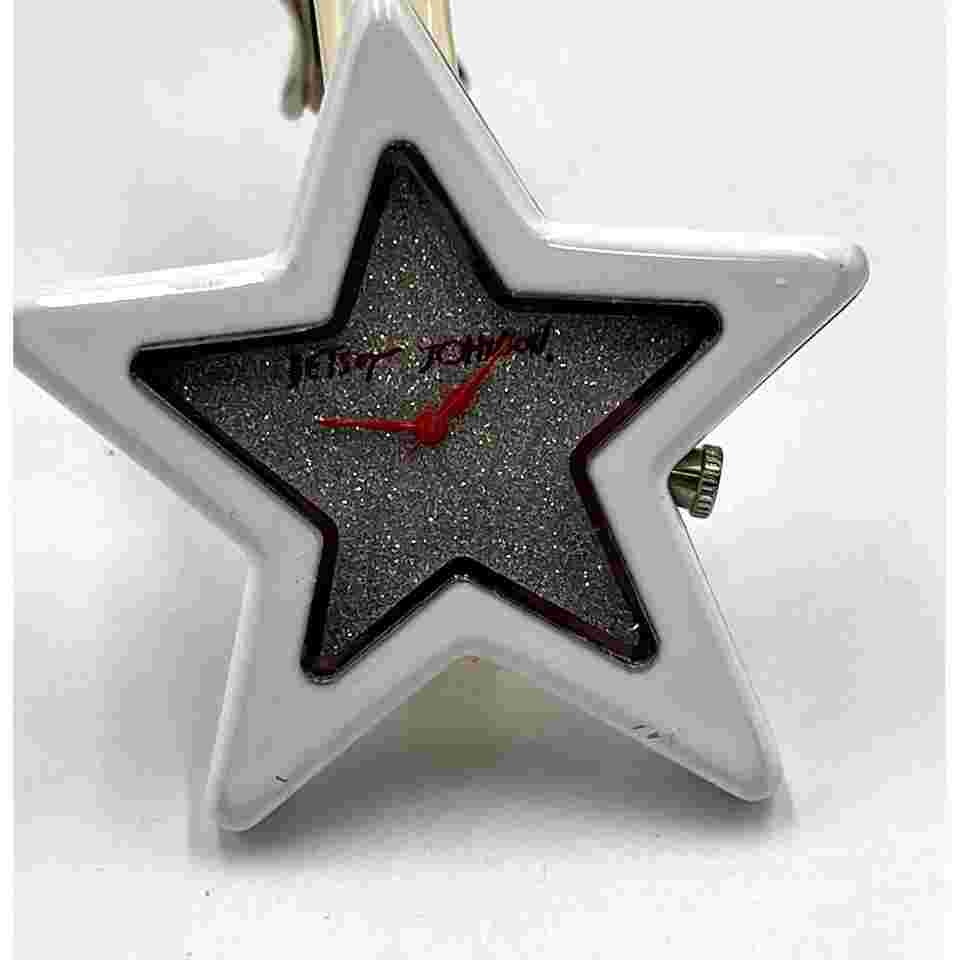 Betsey Johnson Starlette White Star Shaped Glitter Watch New Battery BJ2130
