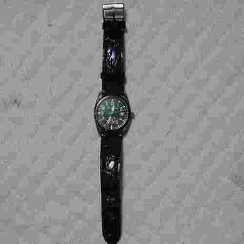 Mercedes Benz Wristwatch Original Novelty Diameter Black Leather Japan Rare