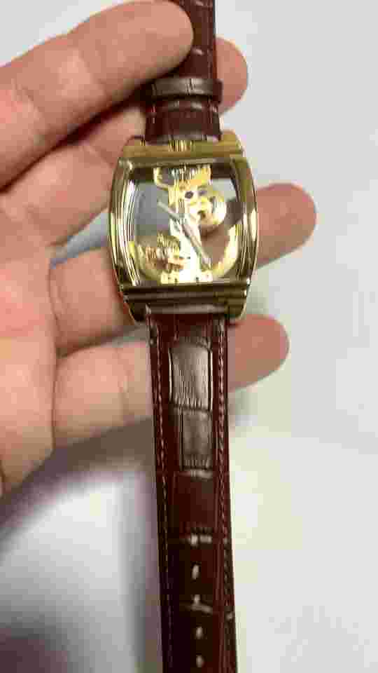 Mens Skeleton Mechanical Waterproof Luxury Watch Leather Hollow Great Gift Idea