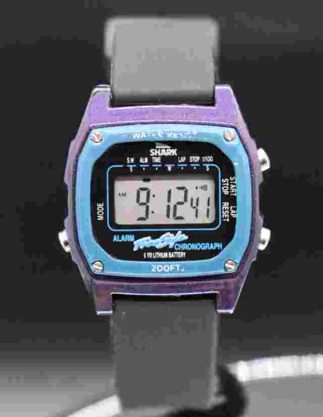 FREESTYLE Shark Chronograph Purple Blue 1980's Women's Watch 200FT BATTERY