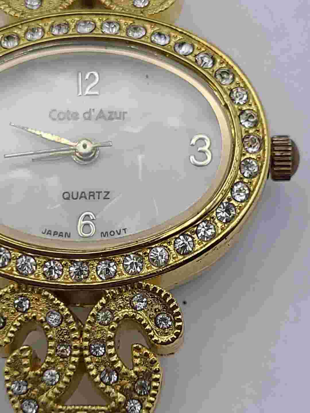 Cote d'Azur Quartz Womens Watch Crystal Accents Ladies Wristwatch New Battery