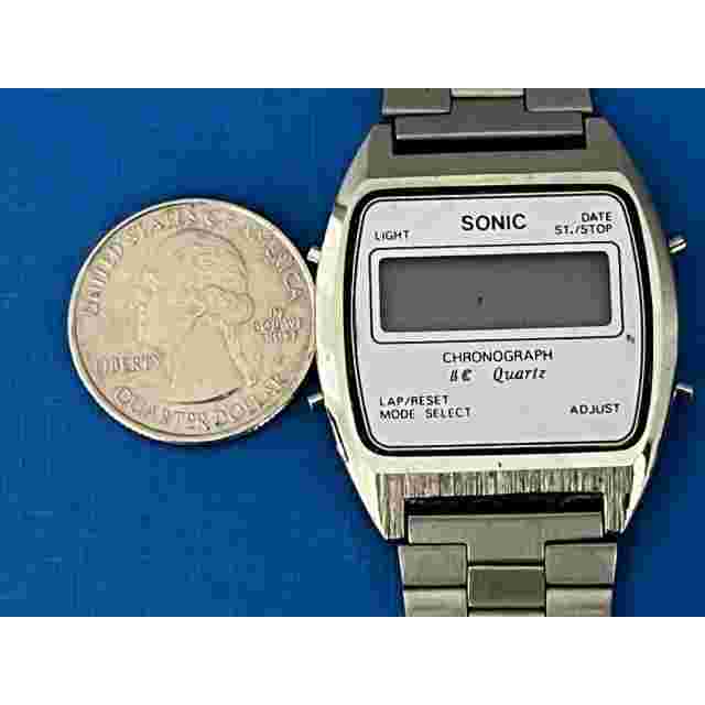 Vintage Sonic Quartz LC Digital Watch - Men's Wristwatch, Made in HK