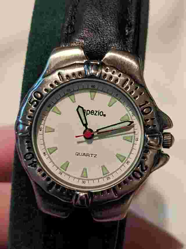 Clean Vintage Ladies Capezio Watch In Original Box with Black Leather Band