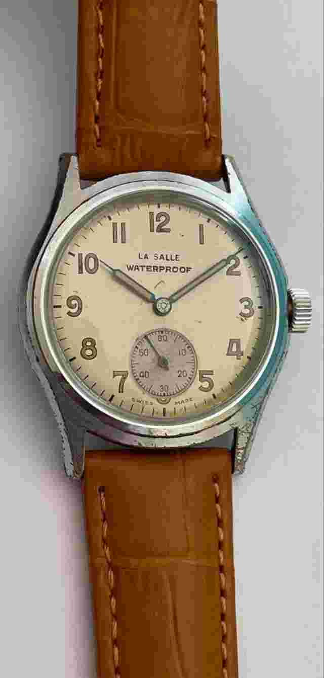 Vintage Military LA SALLE Rodana Watch Swiss Made Waterproof Estanco Fab Suisse