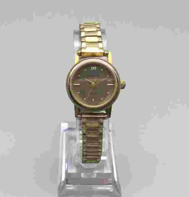 Vintage Halston Watch Women 23mm Gold Tone Stretch Band New Battery