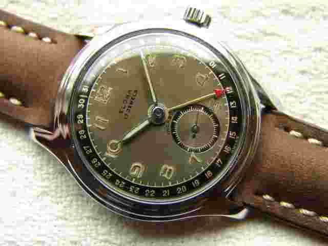 Vintage 35mm ELOGA calendar good condition WRISTWATCH military style WWII ERA