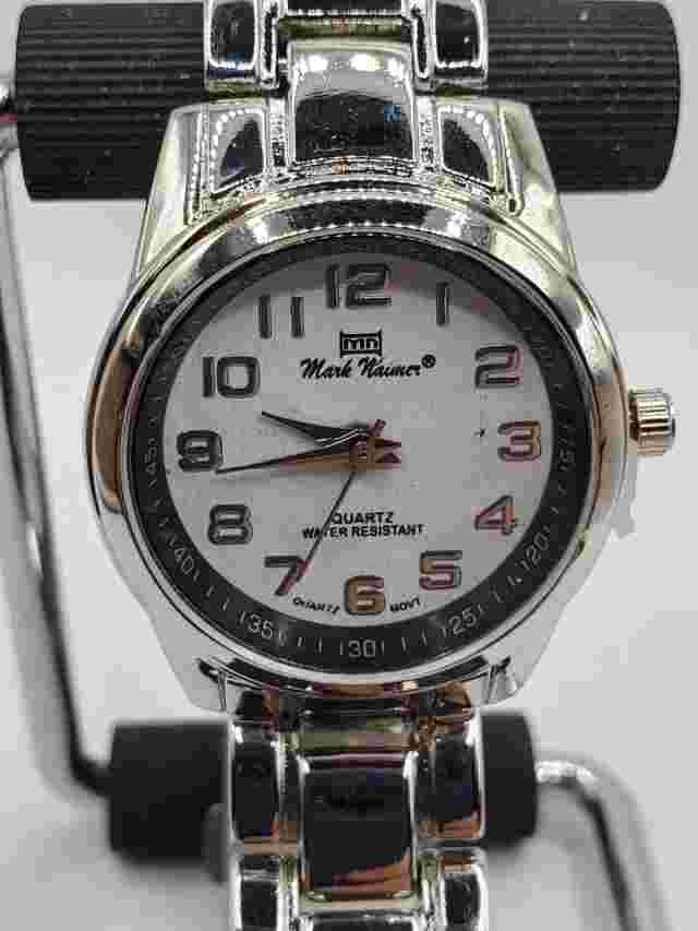 Mark Naimer Men's Fashion Quartz Watch 39mm Round Silver Tone Metal Band