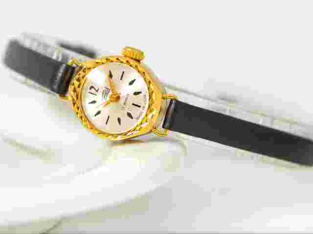 Limited edition women watch tiny gold plated ZARIA vintage unused