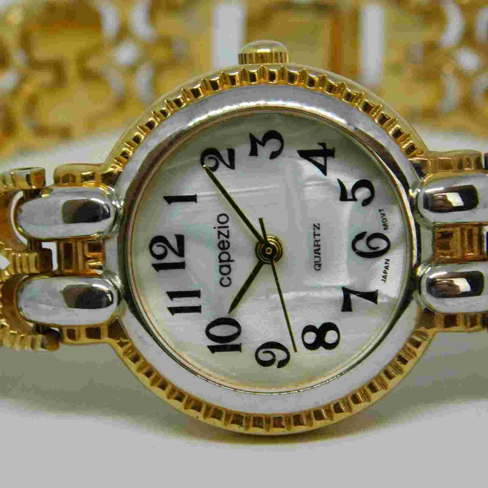 Capezio Two Tone Quartz Analog Women's Watch Sz. 7 1/2" New Battery