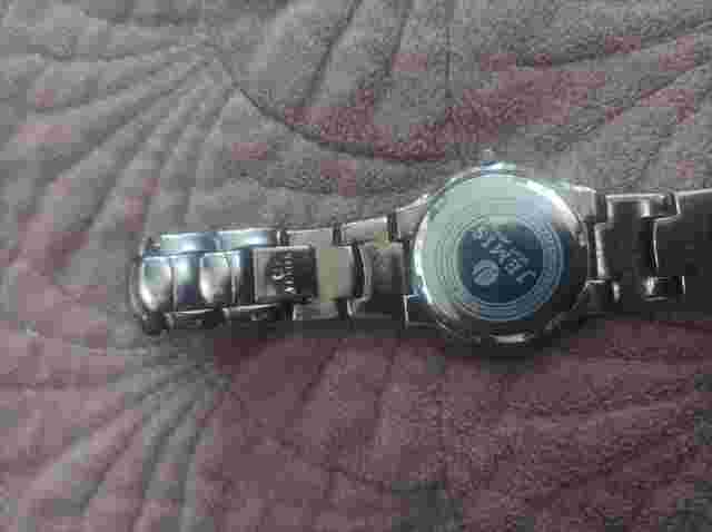 men's watche Old watch, Jimes Movt Japan, blue dial, silver frame, bezel metal