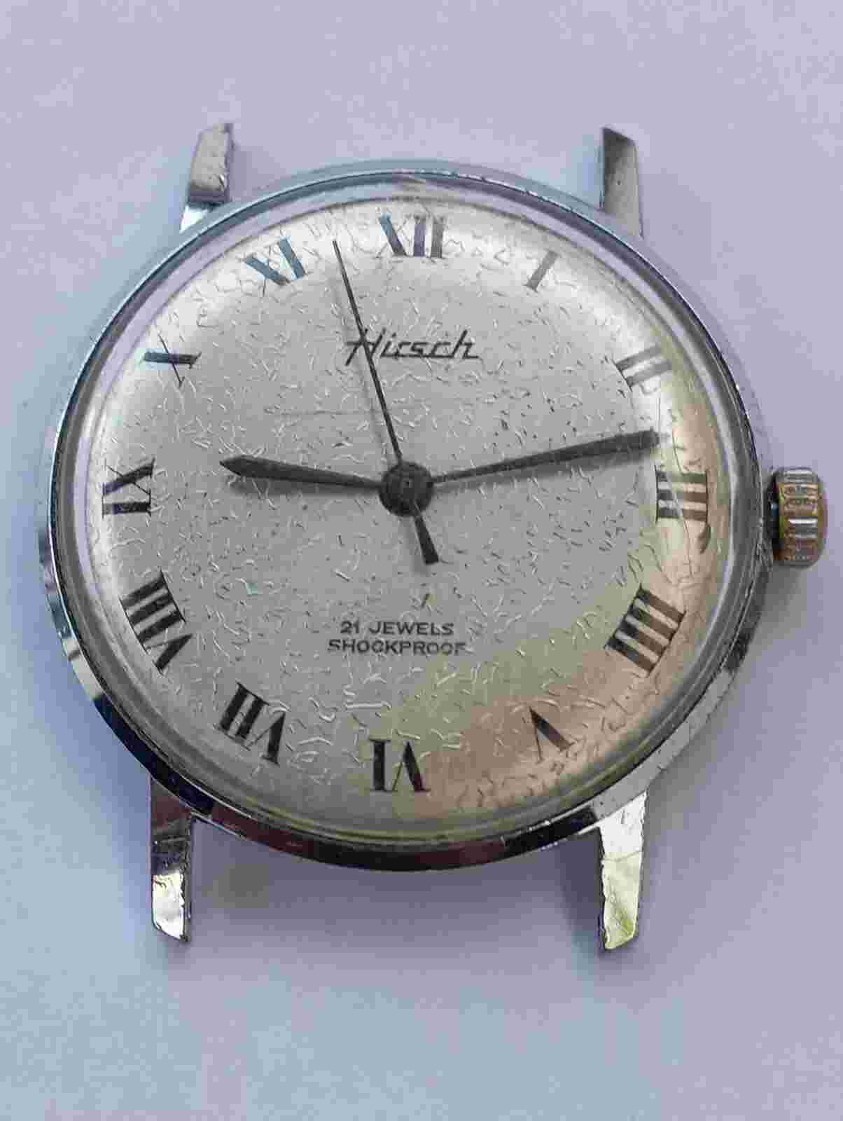 VINTAGE swiss made ULTRA RARE HIRSCH CAL. 156 unique watch Check it!
