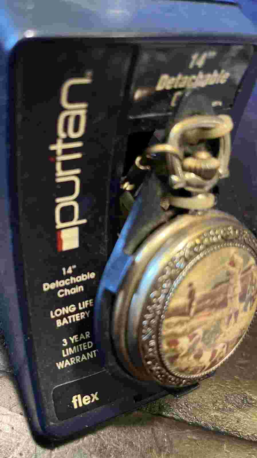 Pocket Watch By Puritan- Hunting W/Dogs. Brand New In Case W/paperwork