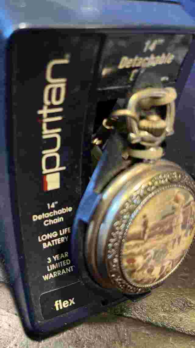 Pocket Watch By Puritan- Hunting W/Dogs. Brand New In Case W/paperwork