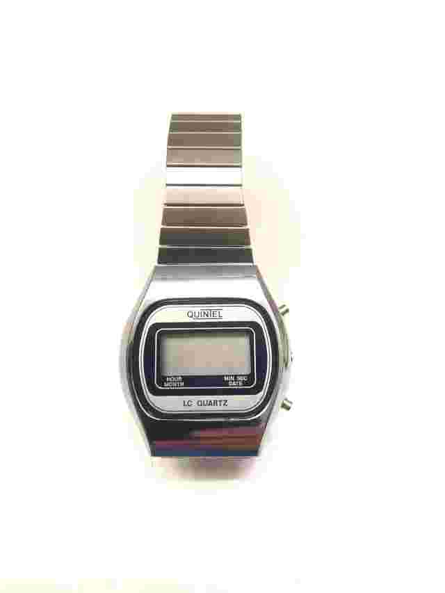 Vintage Quintel LC Quartz Digital Watch Wristwatch - Date Month Hour Min. Sec.