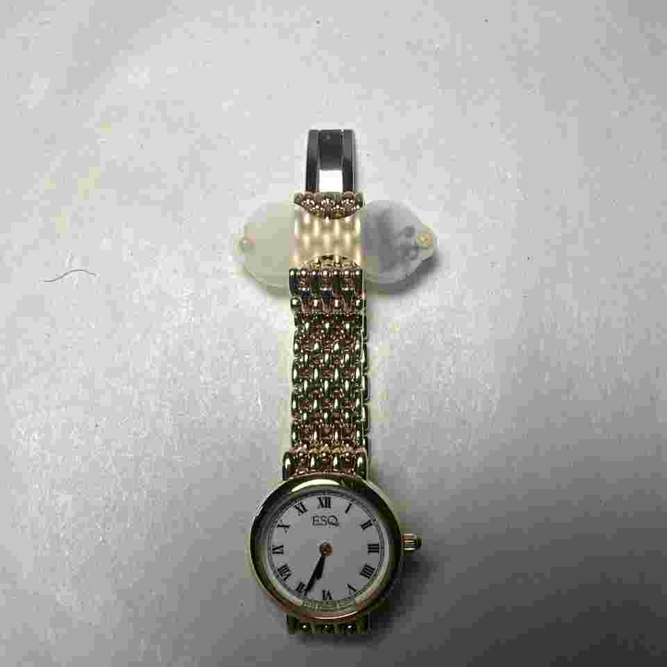 ESQ Swiss By Movado 100320 Women’s Dress Watch Gold Toned Needs Battery