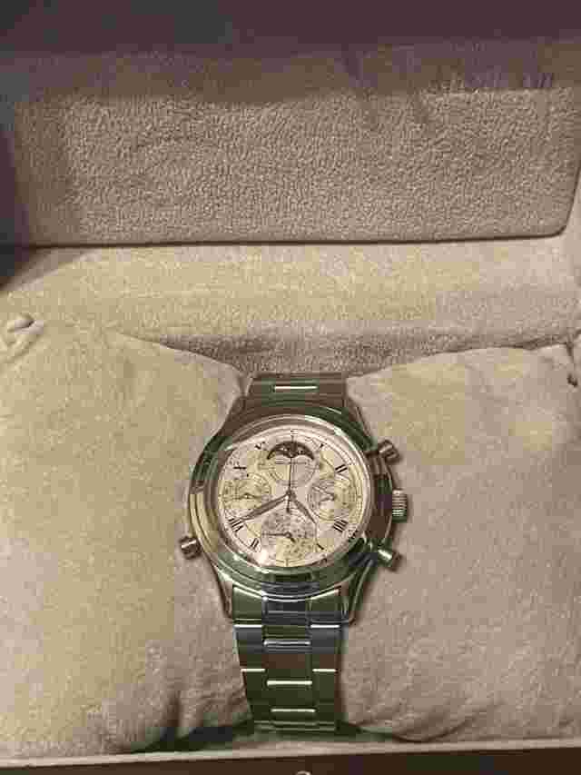 Shellman Grand Complication Quartz Men's Watch Silver Dial Round SS w/ boxed