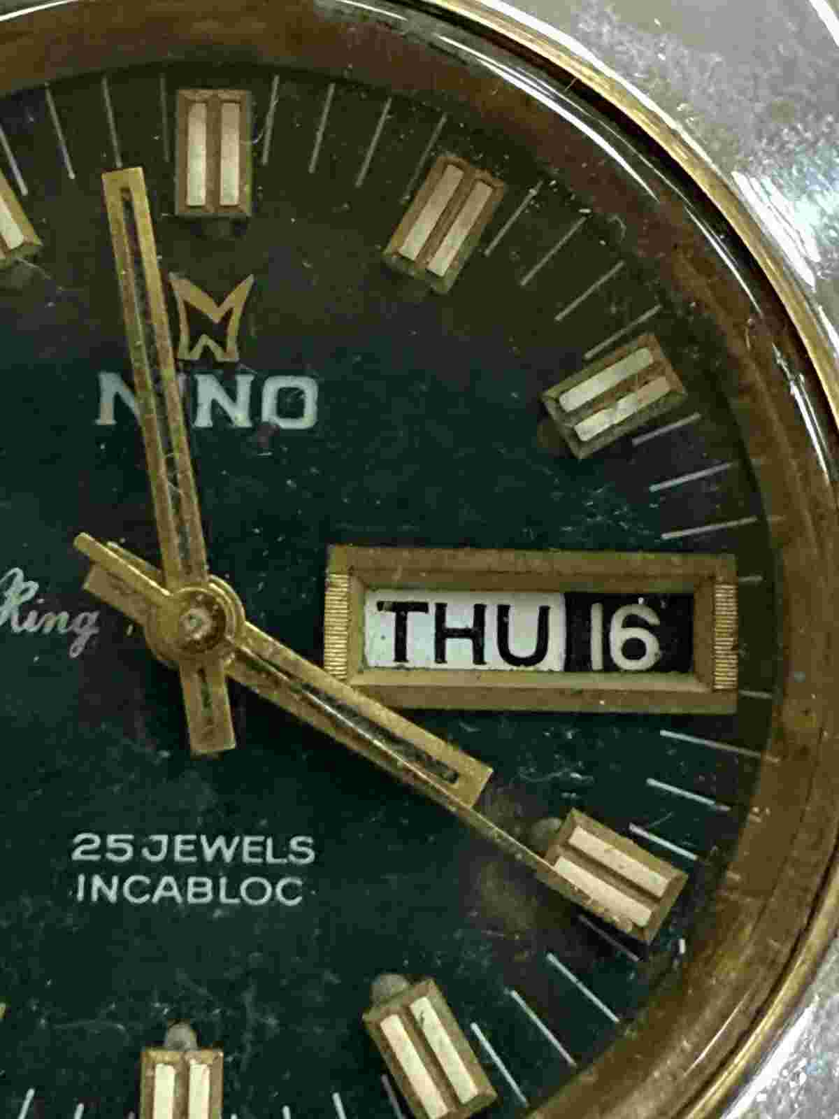 Vintage Nino Automatic 25 Jewels Men's Watch, Swiss. PRE-OWNED. W-213 New Band