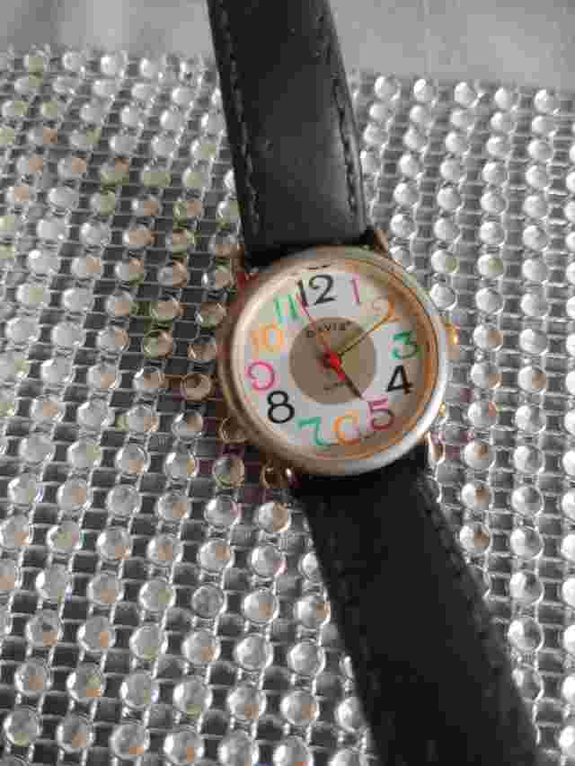 Orvis Women's Gold Tone Quartz Watch Rainbow Leather Band *Needs Battery* As Is