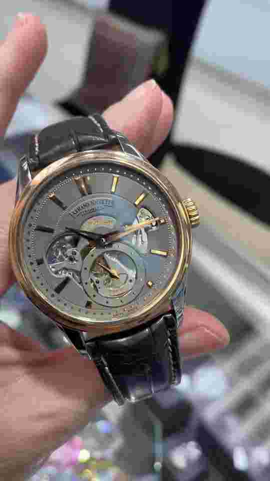Armand Nicolet L08 43mm Stainless Steel and Rose Gold Grey Dial 8620A-GR-P713GR2