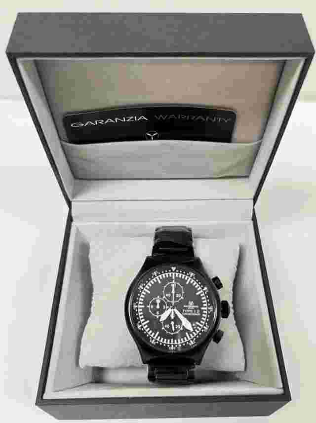 Montres De Luxe Milano Men's Type 12 Black All-Aluminum Chrono watch NEW